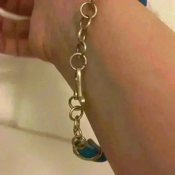 Sterling Silver Vintage 80s Italian Blue Glass Bracelet - Picture 12 of 15